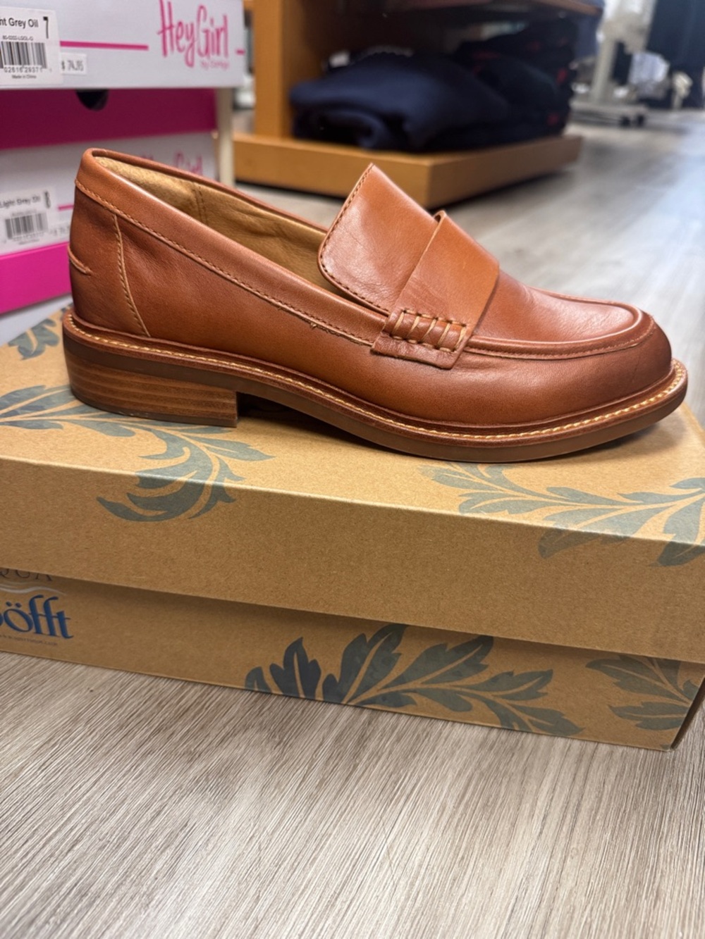 Sofft Chestnut Leather Penny Loafers for Men
